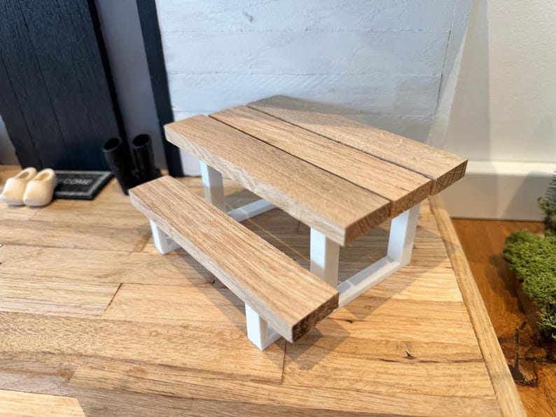 Kit de bricolage moderne pour table, banc et tabouret de salle à manger sur le thème des gnomes - Gnome | Fée | Maison de poupée | Miniverse | Accessoires pour gnomes image 8