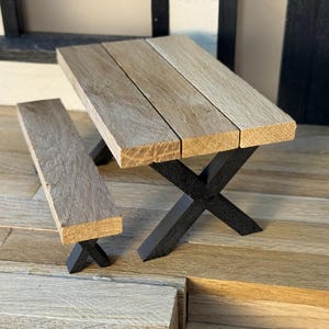 Kit de bricolage moderne pour table, banc et tabouret de salle à manger sur le thème des gnomes - Gnome | Fée | Maison de poupée | Miniverse | Accessoires pour gnomes image 5