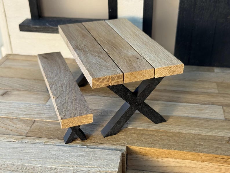 Kit de bricolage moderne pour table, banc et tabouret de salle à manger sur le thème des gnomes - Gnome | Fée | Maison de poupée | Miniverse | Accessoires pour gnomes image 5