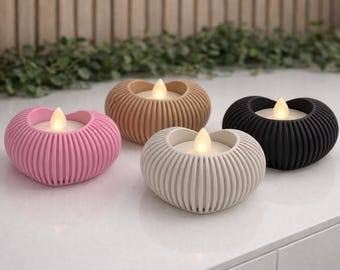 Modern heart-shaped tealight holder – stylish decoration for cozy moments | LED | Decoration gift idea | Valentine's Day