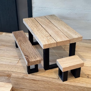 Esstisch Bank Hocker modern Bastelset - Wichtel | Fee | Puppenhaus | Miniverse | Wichtelzubehör