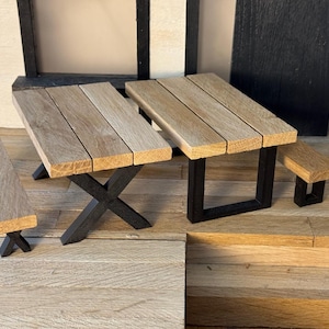 Gnome Eettafel Bank Kruk Moderne Knutselset - Gnome | Fee | Poppenhuis | Miniversum | Gnome Accessoires