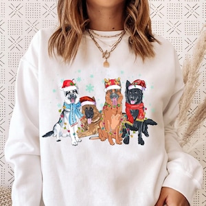 German Shepherd Christmas Sweashirt, Christmas Dog Shirt, Funny Dog Christmas Shirt, German Shepherd Lover Crewneck, Dog Mom Shirt