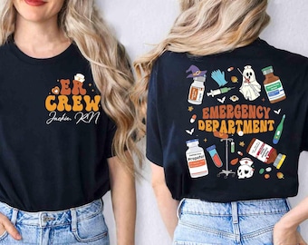 Custom Halloween ER Nurse Shirt, Emergency Department Boo Crew