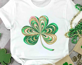 St Patricks Four Leaf Clover Shirt,Watercolor St Patrick shirt, St Patricks Day, Shamrock Lucky, Gift For Saint Patricks St Patty's Shirt