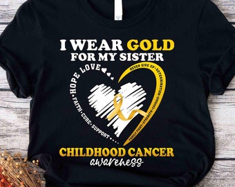 Childhood Cancer Awareness Shirt, Gold Ribbon Support Tee