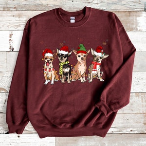 Chihuahua Christmas Sweatshirt, Christmas Dog Shirt, Funny Dog Christmas Shirt, Chihuahua Lover Crewneck, Dog Mom Shirt