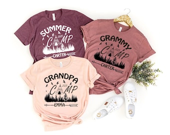 Comfort Colors Family Camp Shirt, Matching Grandparent Camping Tee