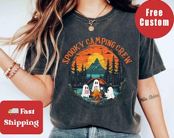Teacher Halloween Shirt, Spooky Ghost Camping Sweatshirt