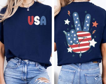 Retro 4th of July Shirt, Groovy Patriotic USA Tee
