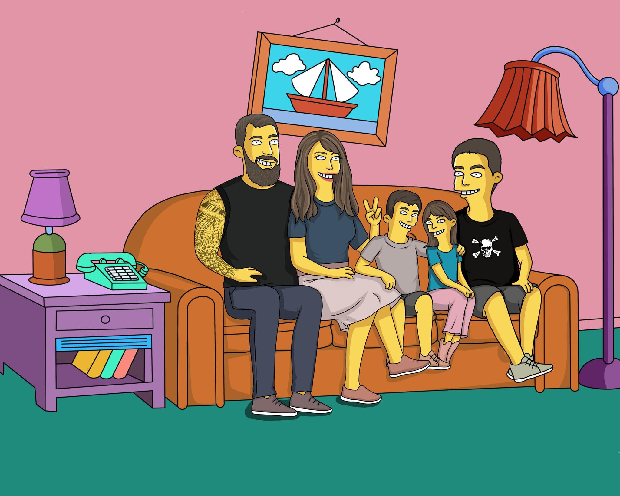Custom Simpsons Portrait, Custom Yellow Portrait, Christmas Gift Ideas, Gift For Him, Yellow Characters, Couple Gift, Birthday Gift