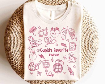 Camisa de enfermera Valentine Comfort® Colors, camisa de enfermera Valentine, camiseta de enfermera RN Valentine, camisa de enfermería Valentine, cuello redondo de enfermera, regalo para enfermera