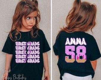 Custom Girl Back To School Shirt, Personalized Name Tee, Kindergarten Shirt
