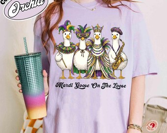 Camisa Comfort Colors© Mardi Gras Silly Goose 2026 Coquette Louisiana Festival Celebration Apparel Camisa Fat Tuesday Camisa del Festival de Luisiana