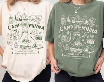 Vintage Camp Bachelorette Shirt, Custom Camping Bachelorette Shirts, Outdoor Mountain Bride Tee, Retro Lake Themed Bridal Party, Hiking Bach