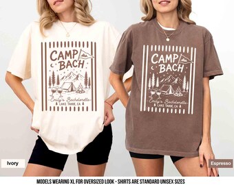 Vintage Camp Bachelorette Shirt, Custom Camping Bachelorette Shirts, Outdoor Mountain Bride Tee, Retro Lake Themed Bridal Party, Hiking Bach