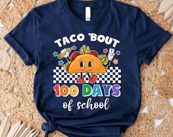Retro Taco 100 Days of School Teacher Shirt