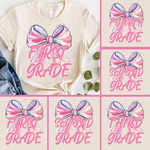 Preppy Back To School PNG Bundle, Coquette School First Day, Teacher PNG, Girly Png, Preppy School Png, All Grades, Shabby, Glitter Png