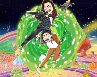 Custom Rick and Morty Portrait, Rick Morty Portrait, Custom Family Portrait, Couple illustration, Personalised R n M, Christmas Gift