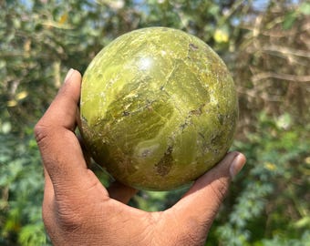 Green Opal Sphere | Beautiful Natural Healing Crystals | Polished Gemstones | Energy Healing Crystal Ball | Meditation,
