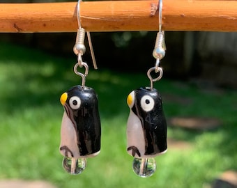 Cute Penguin Earrings | Silver Earrings | Handmade | Penguin Charms