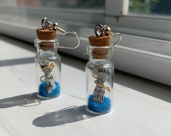 Message in a Bottle Earrings | Bottle Earrings | Handmade