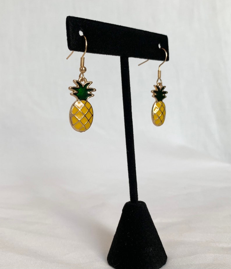 Cute Pinapple Dangle Earrings Pineapple Earrings Dangle Earrings Handmade Cute Earrings image 4