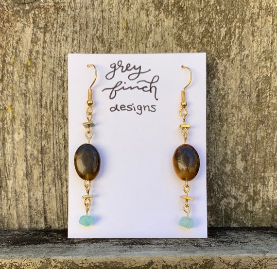 Amazon.com: Elegant 8mm Round Tiger Eye Stone Drop and Dangle in 925  Sterling Silver Earrings for Women - Birthday or Valentine's Day Gift |  Customizable with a Variety of Gemstones : Handmade Products