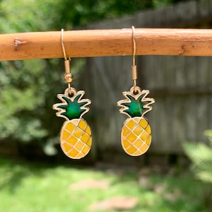 Cute Pinapple Dangle Earrings Pineapple Earrings Dangle Earrings Handmade Cute Earrings image 1