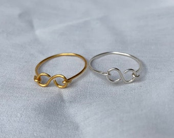 Wire Infinity Ring | Gold & Silver Ring | Dainty | Handmade