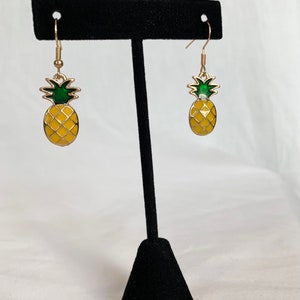 Cute Pinapple Dangle Earrings Pineapple Earrings Dangle Earrings Handmade Cute Earrings image 3
