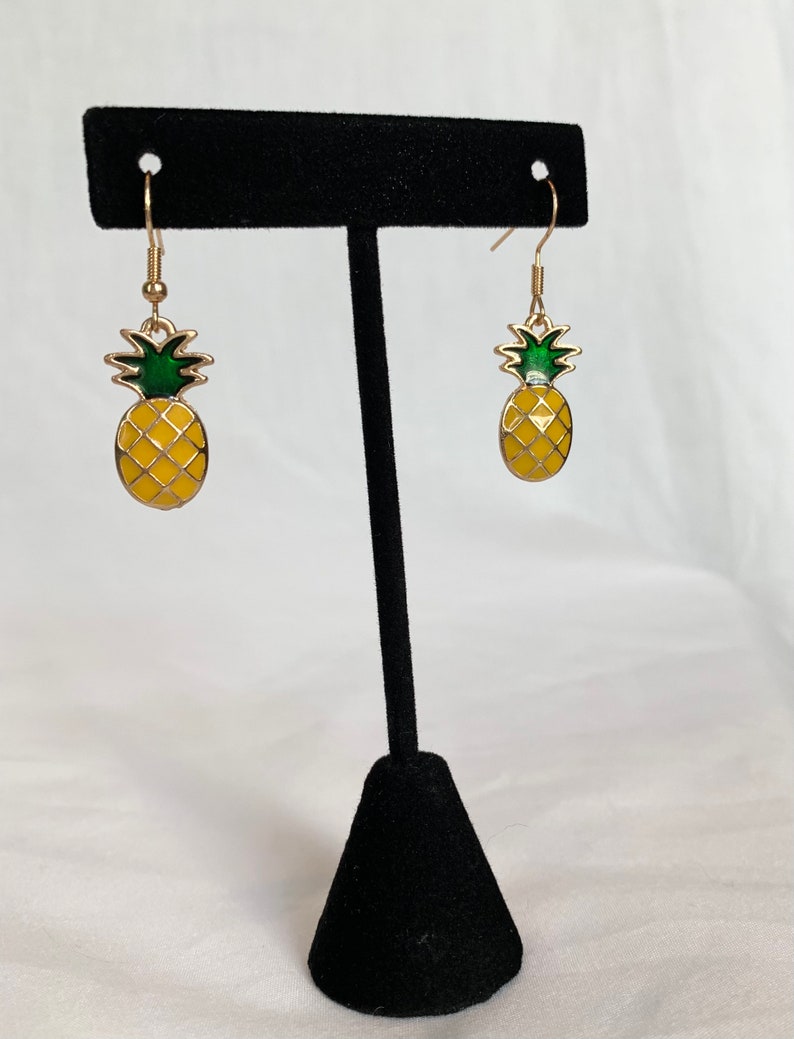 Cute Pinapple Dangle Earrings Pineapple Earrings Dangle Earrings Handmade Cute Earrings image 3