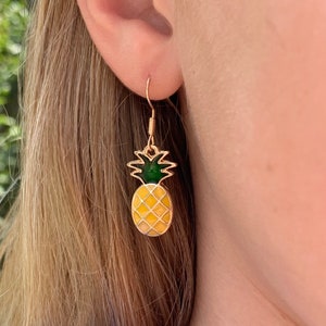 Cute Pinapple Dangle Earrings Pineapple Earrings Dangle Earrings Handmade Cute Earrings image 2