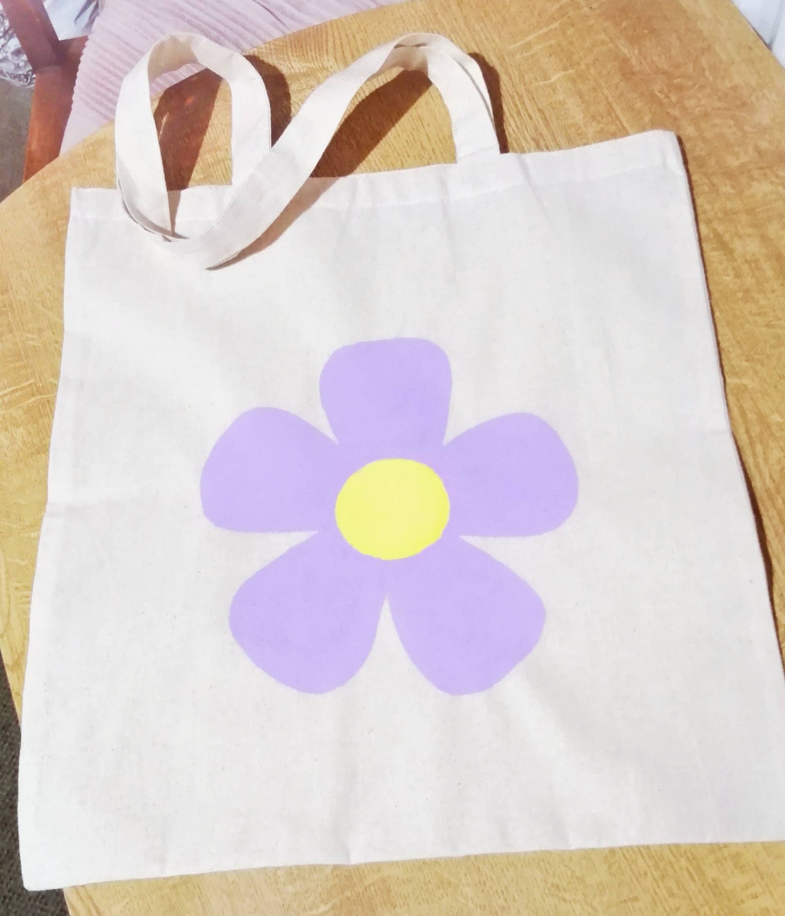 hand-painted-tote-bag-single-funky-flower-acrylic-painting-etsy