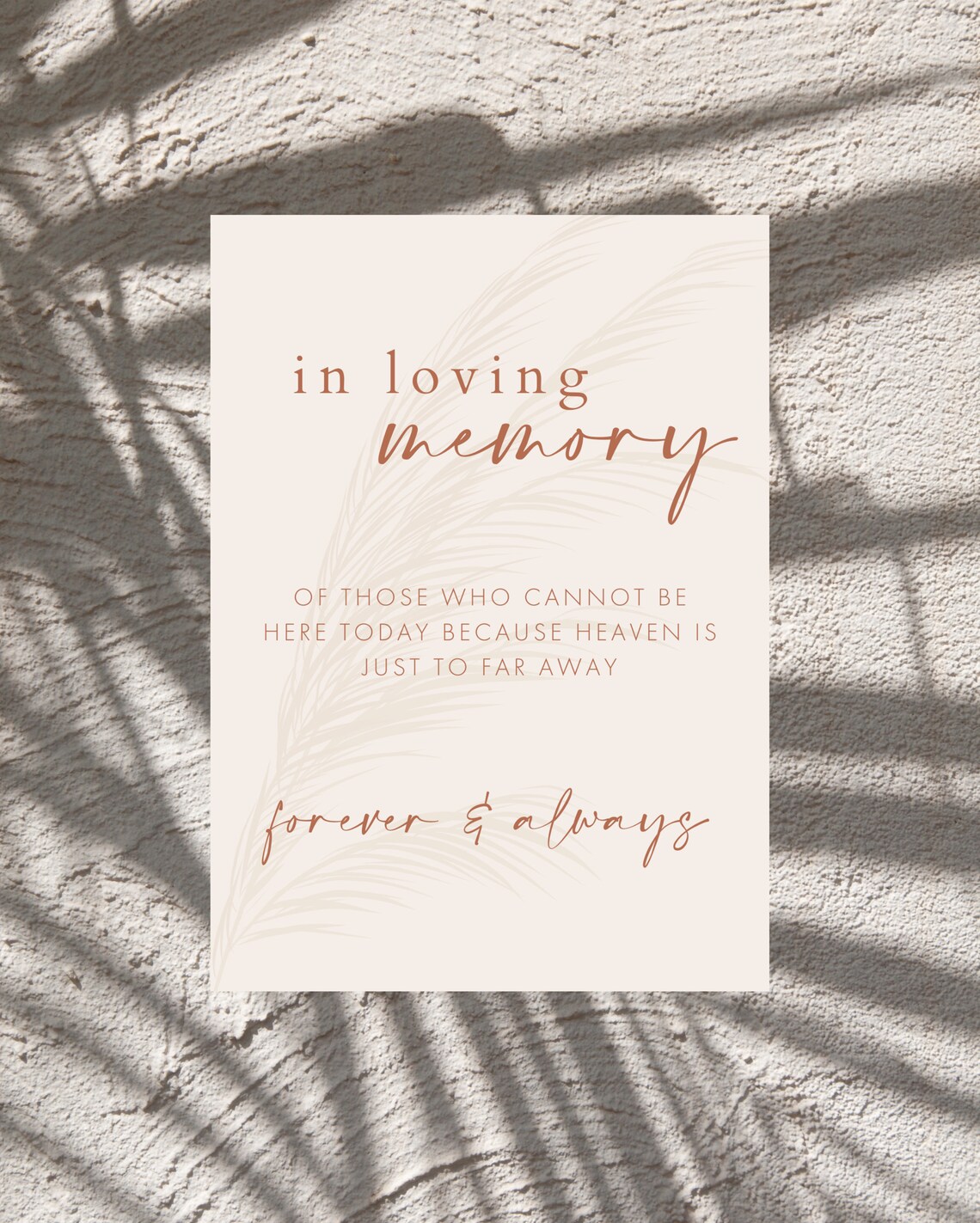 In Loving Memory Wedding Sign Printable in Loving Memory - Etsy