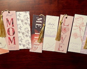 Bookmark, Laminated, Tassel Bookmark, Laminate bookmark, Book Tassel, Bookmark cardstock, cardstock bookmark, gift for readers, bookish