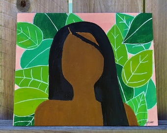 Original Art, Black Girl Art, Black Woman Art, African American Woman Painting, 8X10 Painting, Portrait Painting