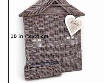Handmade Woven Key and Letter Holder: Rustic Home Decor