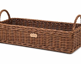 Handmade Paper Wicker Bathroom Storage Basket | Rustic Farmhouse Organizer