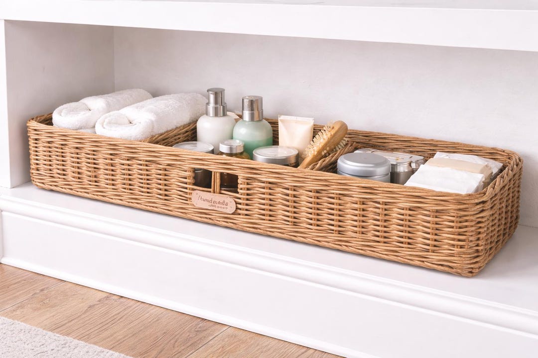 Paper Wicker Organizer Basket | Rustic Home Storage | Handmade Eco ...