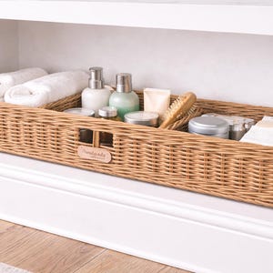 Paper Wicker Organizer Basket | Rustic Home Storage | Handmade Eco Friendly Basket | Farmhouse Decor