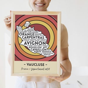 Carte Vaucluse #84 France Affiche