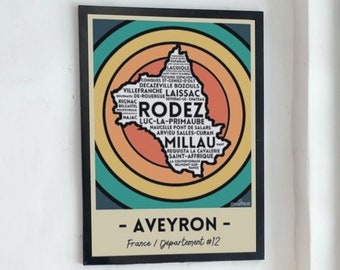 Carte Aveyron #12 France