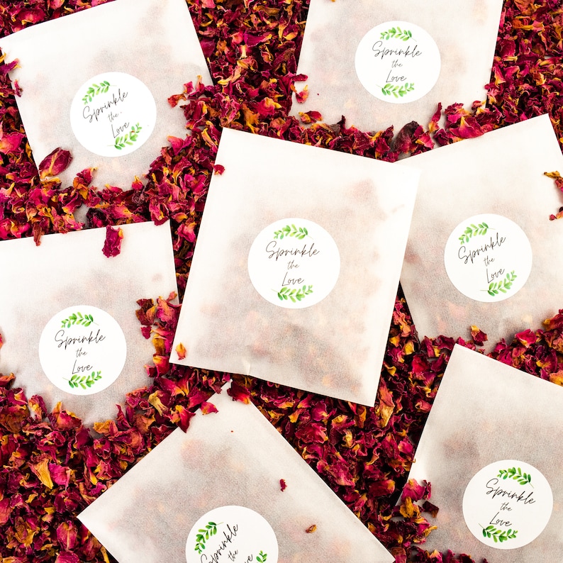 20 Biodegradable Glassine Wedding Confetti Bags: Peel & Seal afbeelding 3