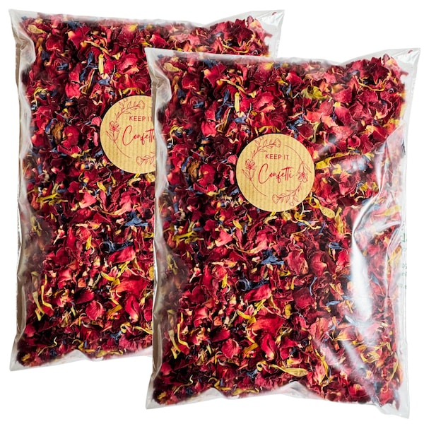 Biodegradable Wedding Confetti: Rose Petals, Calendula, Cornflower & Lavender Mix