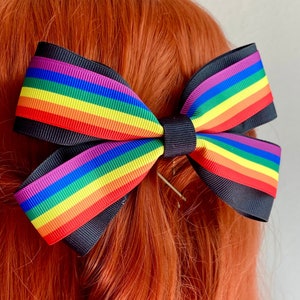 Large Pride Flag Hair Bow