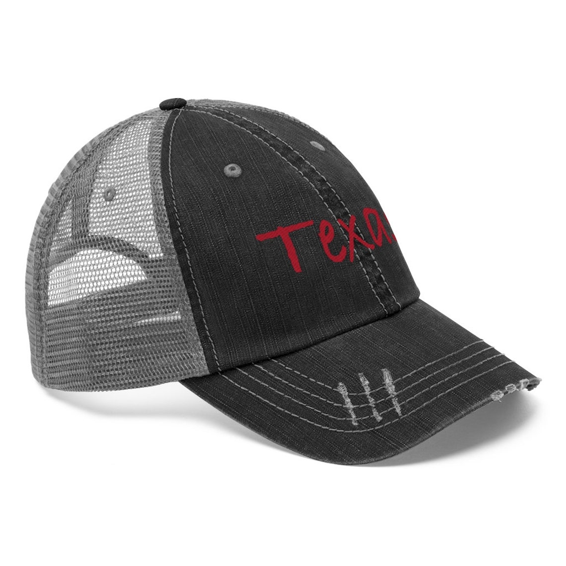 Texas cap Texas embroidered cap Black cap with red Texas Etsy