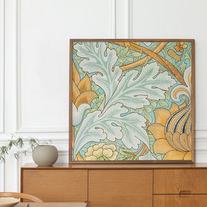 PRINTABLE Vintage Psychedelic Poster Floral Pattern Funky Wall Decor, Orange Groovy Square Art Nouveau Print Instant Download Print #710