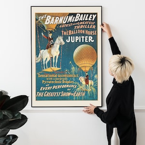 Vintage Circus Poster, Antique Circus Wall Art Antique Whimsical Decor Fun Vintage Americana Wall Art Kids Antique Carnival Print #453