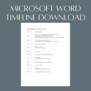 Microsoft Word Timeline Template - 3 page version - create a clean & modern timeline for events, projects, training, communications, etc!